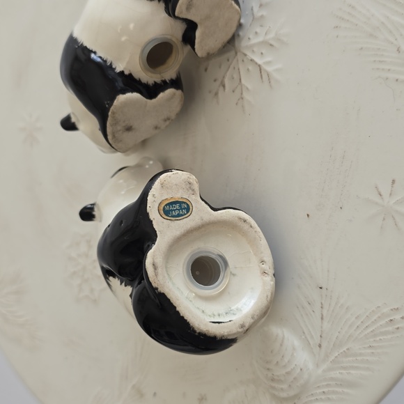Vintage Set Of 2 Japan Panda Ceramic Salt & Pepper Shakers - Picture 6 of 12